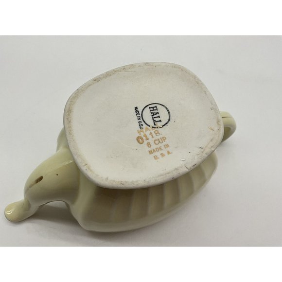 Hall Ceramic Vintage Hollywood Teapot Warm Yellow and Gold Hall 0118S 6 Cup MCM - Picture 15 of 16